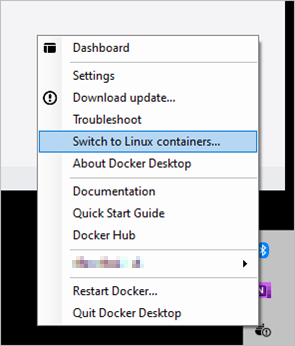 Capture d’écran du menu switch linux.