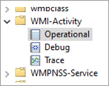 Capture d’écran montrant Operational in Event Viewer.