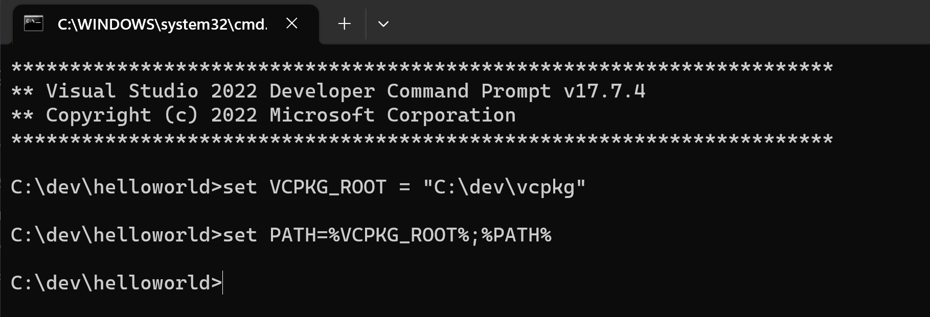 configuration de vos variables d’environnement