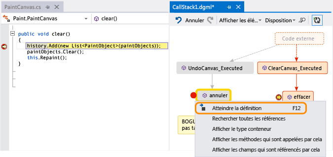 DebuggerMap_GoToCodeDefinition Go to code definition for a method on code map