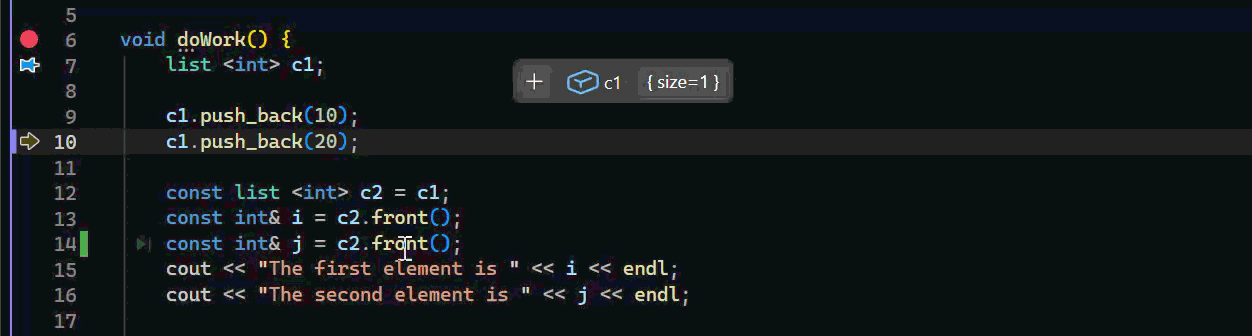 Animation qui montre comment modifier et continuer avec la fonctionnalité « Rechargement à chaud » dans le débogueur Visual Studio.