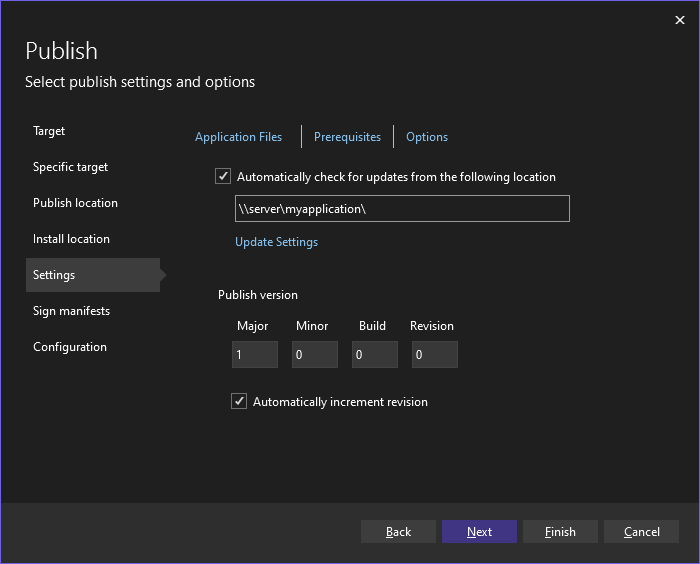 Choisir les paramètres de publication Choisir