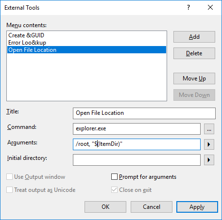 Ajoutez et gérez des outils externes dans le menu Outils - Visual Studio  (Windows) | Microsoft Learn