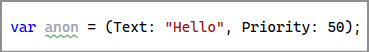 Capture d’écran de convertir le type anonyme en tuple accepté.