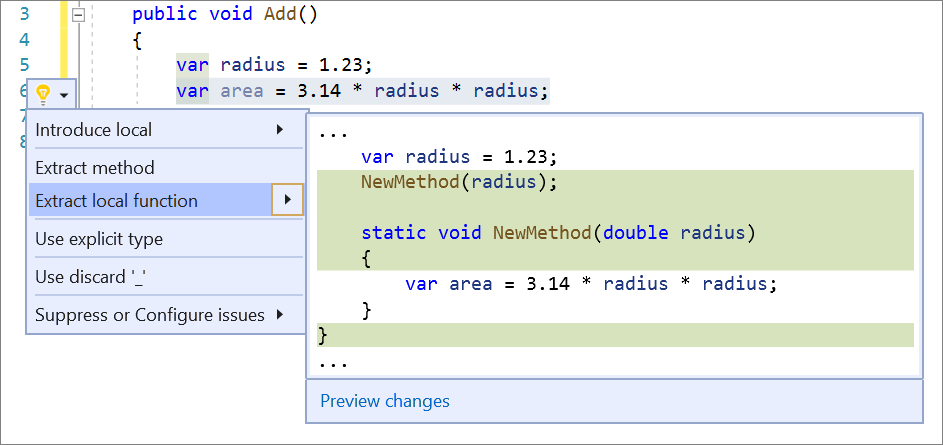 Extract local function