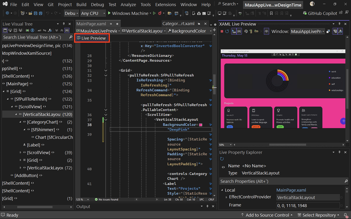 Capture d’écran d’aperçu en direct