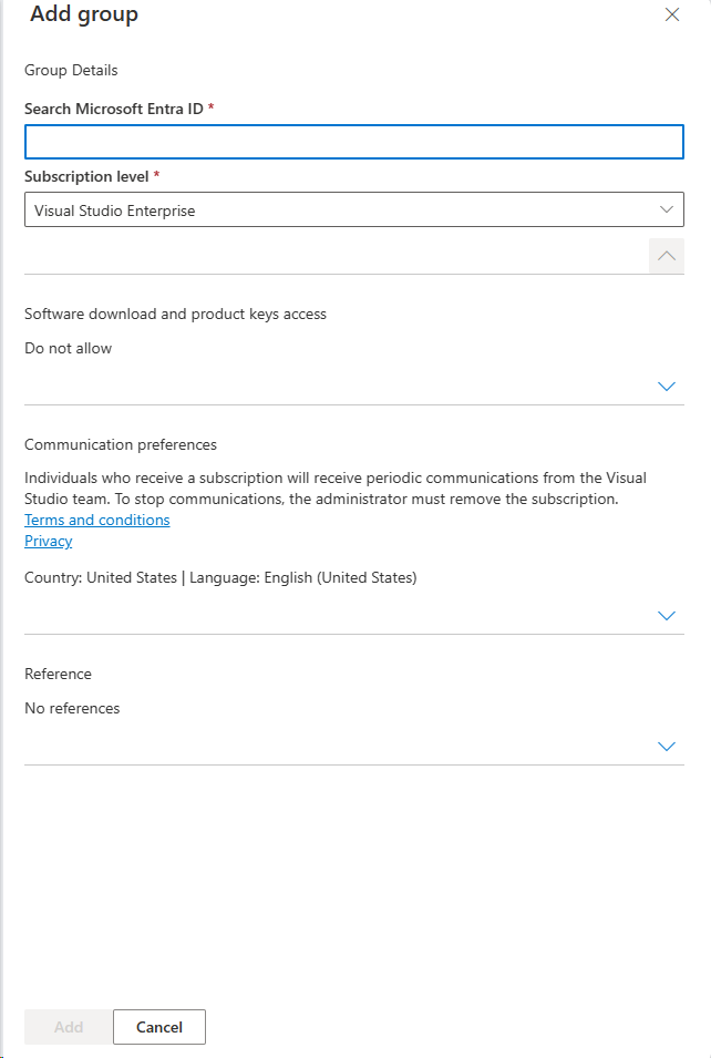 Choisir votre groupe Microsoft Entra