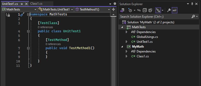 Nouveaux projets de code et de test