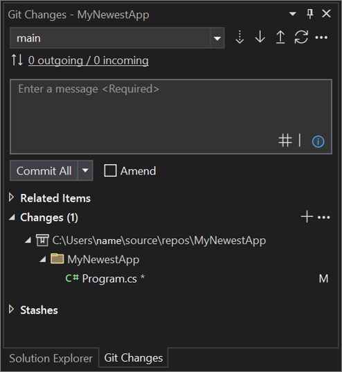 effectuer-un-commit-git-dans-visual-studio-microsoft-learn