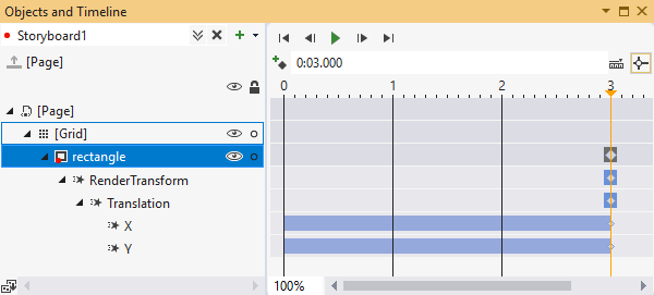 Object and Timeline window in animation mode