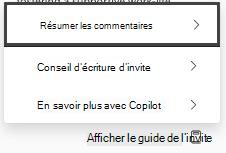 Capture d’écran de la zone de question dans Copilot.