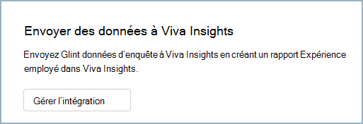 Capture d’écran de la boîte de dialogue et du bouton Gérer l’intégration.