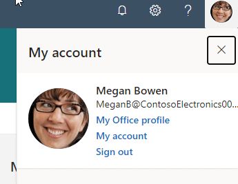  Capture d’écran de l’image de profil Microsoft 365.