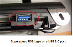 port avec logo USB