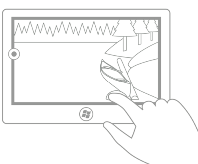 image du dessin pivoté avec le point de rotation contraint au centre le plus à gauche du dessin et non à l’un des deux premiers points tactiles.