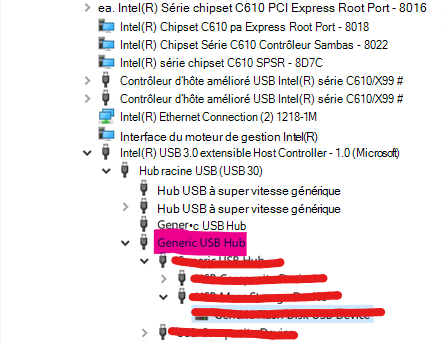 Blocage des appareils imbriqués à partir de la racine.