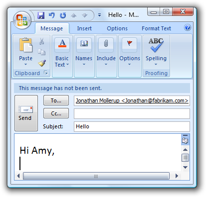 montrant un E-mail U I.