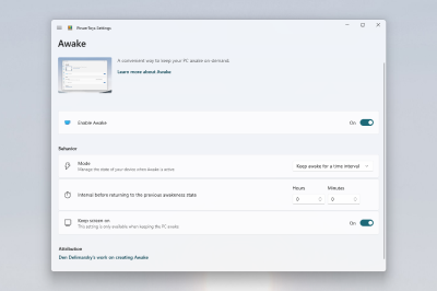 PowerToysAwake capture d’écran