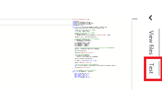 Capture d’écran de la page des fonctions avec « Test » mis en évidence sur le côté droit.