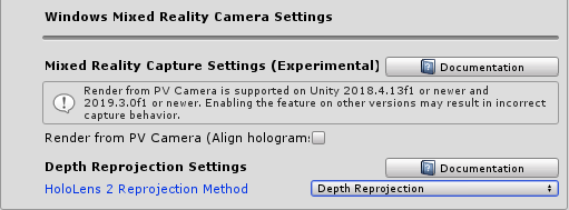 Windows Mixed Reality configuration des paramètres de la caméra