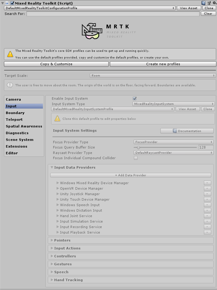 Input profile