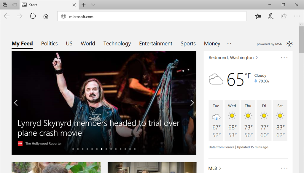 Site web approuvé s’exécutant sur Microsoft Edge.