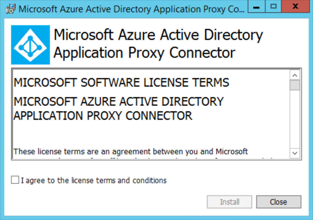 Azure Application Proxy Connector : termes du contrat de licence