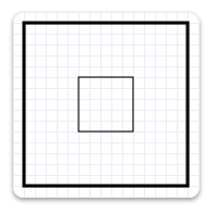 Illustration d’un rectangle plus petit à l’intérieur d’un rectangle plus grand avec un trait plus épais