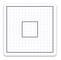 Illustration d’un rectangle plus petit à l’intérieur d’un rectangle plus grand avec le même trait