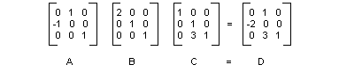 illustration montrant comment effectuer plusieurs transformations en multipliant les matrices constituantes