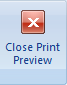 capture d’écran du bouton Fermer l’aperçu avant impression 