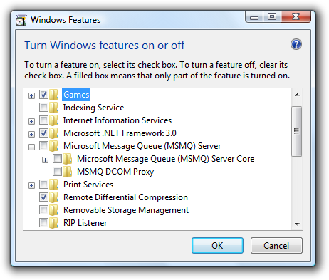 capture d’écran de l’arborescence avec des cases à cocher 