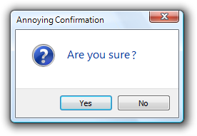 capture d’écran de la confirmation « êtes-vous sûr ? » 