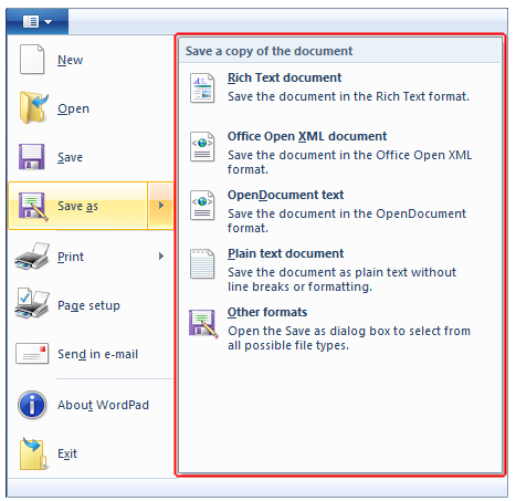 capture d’écran d’un menu volant de contrôle de liste dans un menu d’application.