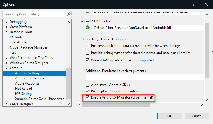 Enable AndroidX Migrator