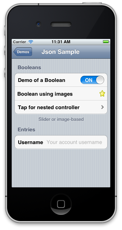Interface utilisateur créée par le balisage donné