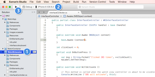 Éléments de l’interface Visual Studio