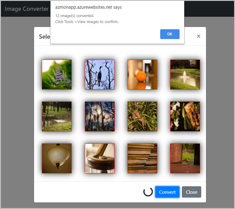 Screenshot of a PHP app running in Azure App Service.