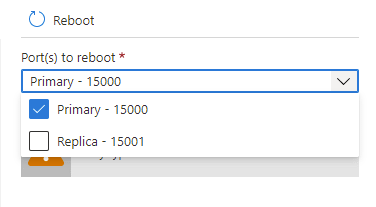 Screenshot that shows which nodes you can reboot