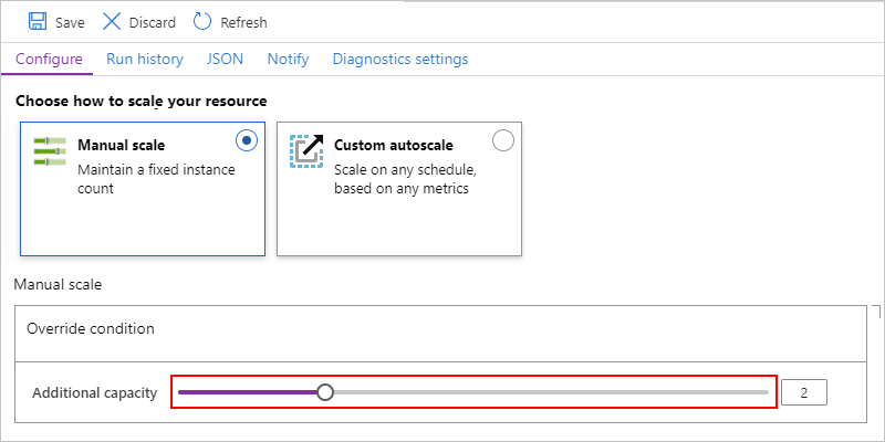 Select the scaling type that you want