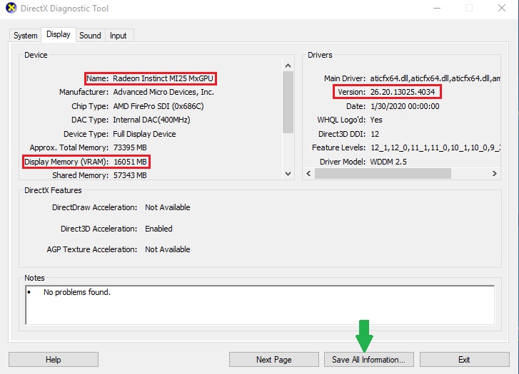 Screenshot that shows a 1/2 partition of the Radeon Instinct MI25 card on an Azure NVv4 VM.