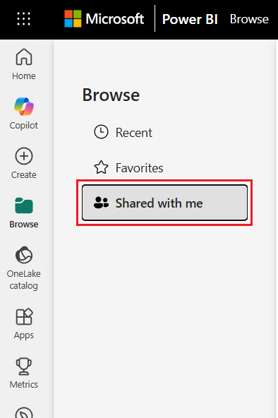 A screenshot showing the 'share with me' button in the browse folder.