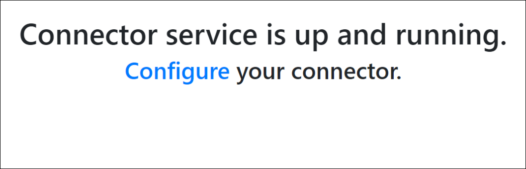 Screenshot of the Azure-hosted connector web app home page.