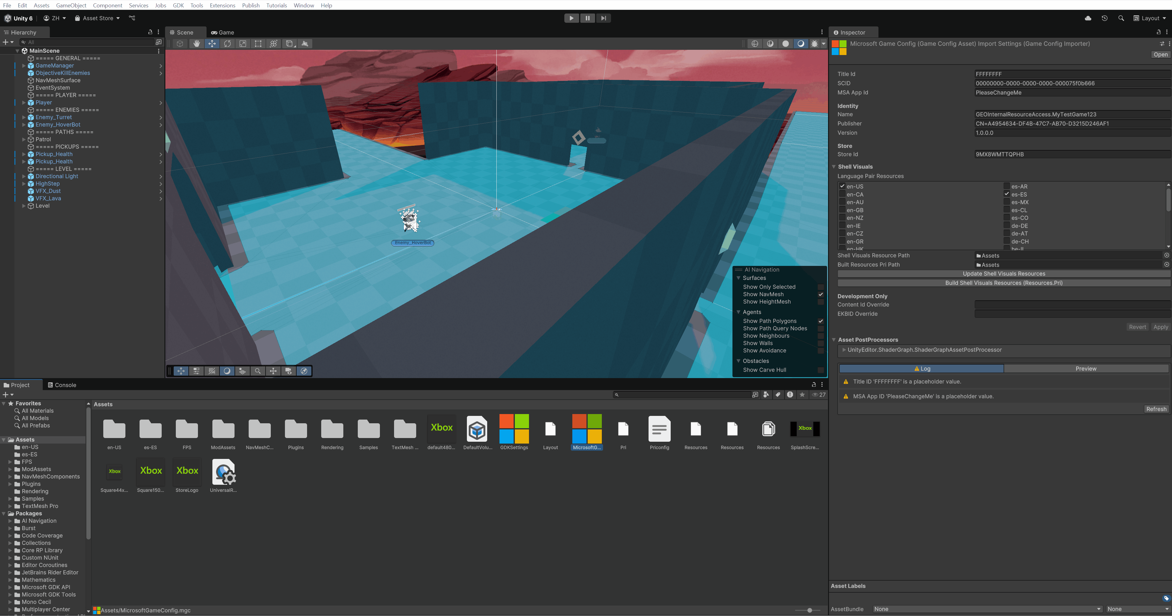 Associating your Microsoft Game Config in Unity 6.