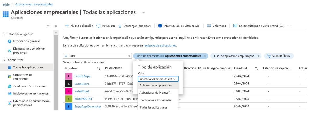Screenshot showing how to select All Applications.