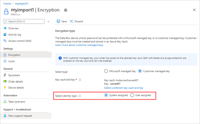 Captura de pantalla que muestra los tipos de identidad.