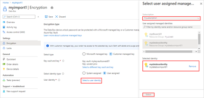 Captura de pantalla que muestra las opciones de selección de claves.