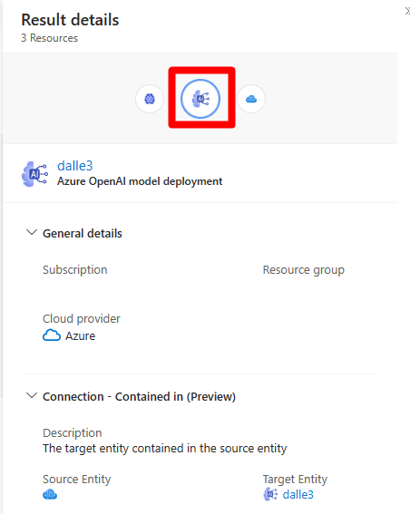 Captura de pantalla de los resultados con un recurso diferente seleccionado y se muestran sus resultados.
