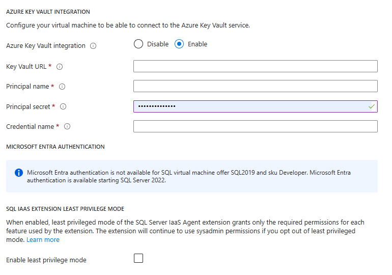 Integración de Key Vault con SQL para máquinas virtuales existentes