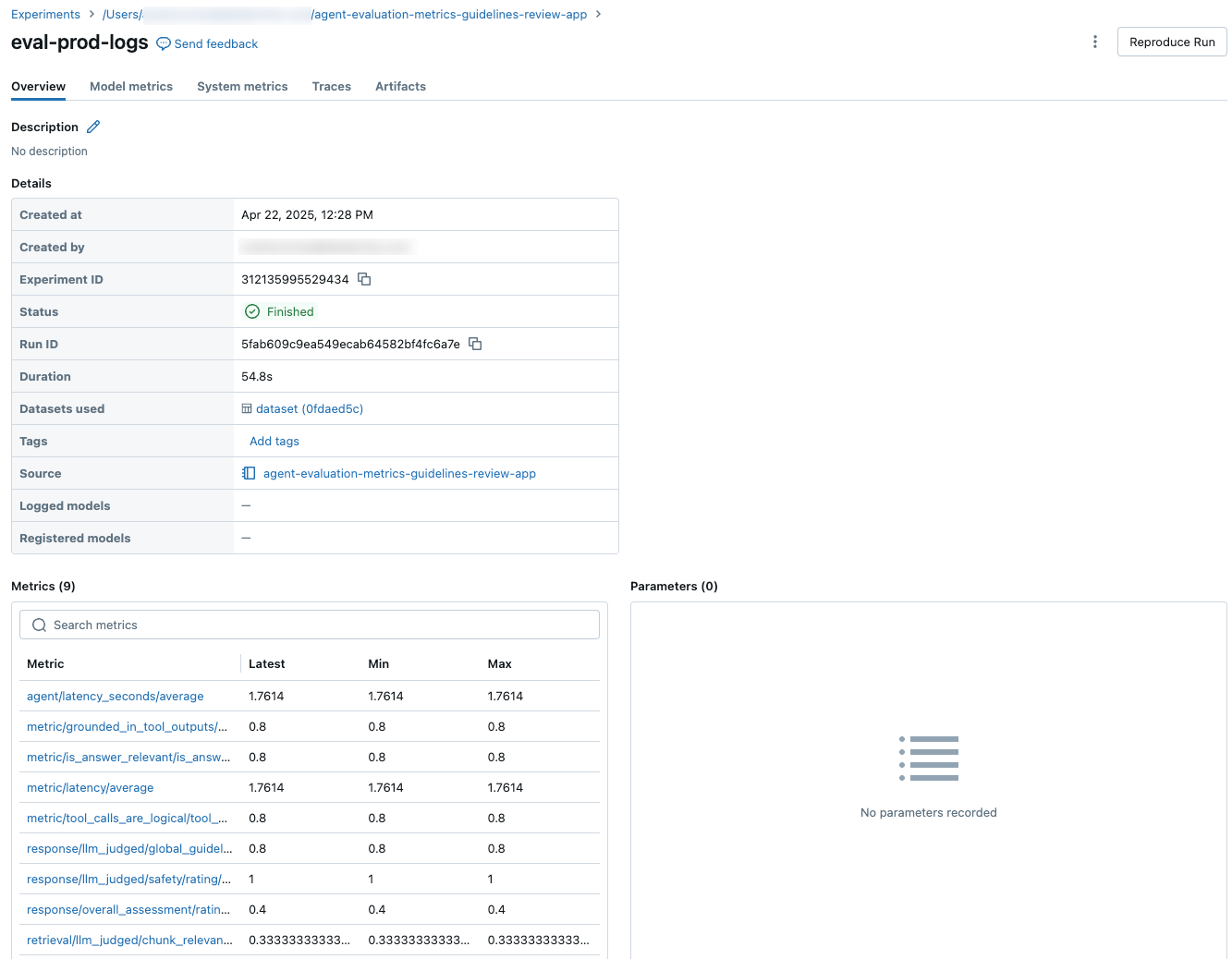 métricas de evaluación, valores